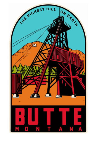 Butte Montana Vintage Style Sticker Decal R8556