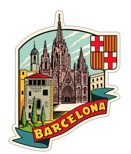 Barcelona Vintage Style Sticker Decal R8547