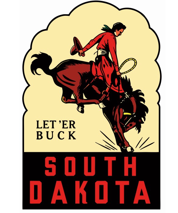 South Dakota Vintage Style Sticker Decal R8523