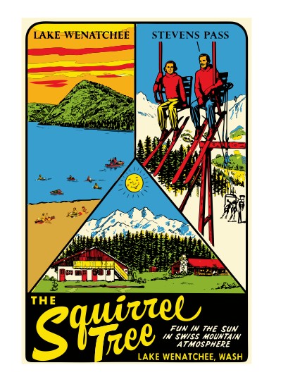 Lake Wenatchee Washington Vintage Style Sticker Decal R8597