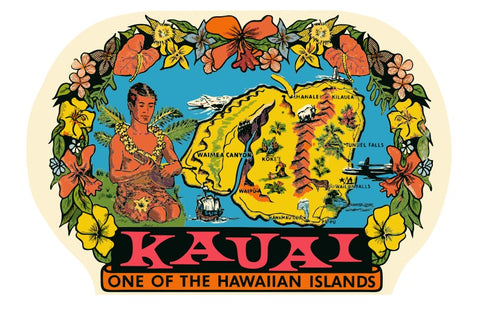 Kauai Vintage Style Sticker Decal R8598