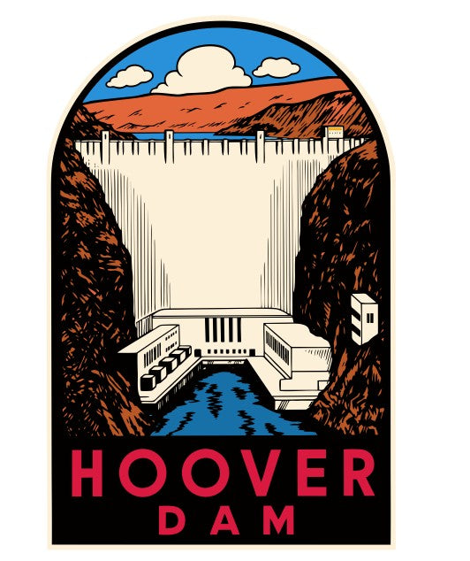Hoover Dam Vintage Style Sticker Decal R8560