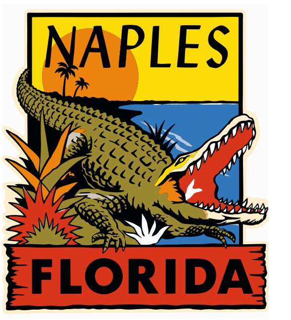 Naples Florida Vintage Style Sticker Decal R8538