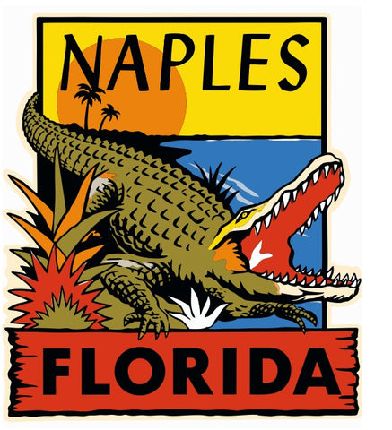 Naples Florida Vintage Style Sticker Decal R8538