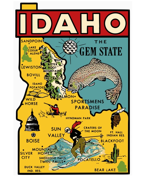 Idaho Vintage Style Sticker Decal R8543