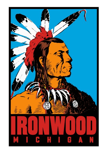 Ironwood Michigan Vintage Style Sticker Decal R8558
