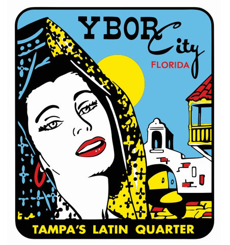 Ybor City Florida Vintage Style Sticker Decal R8519
