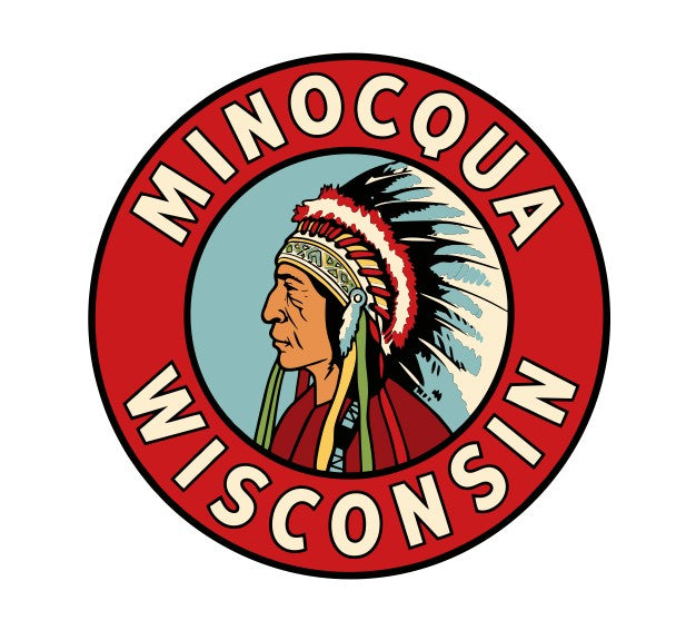 Minocqua, Wisconsin Vintage Style Sticker Decal R8615