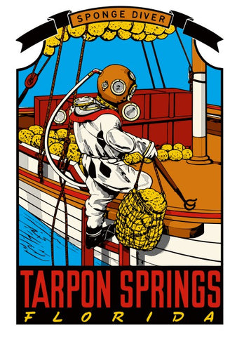 Tarpon Springs Vintage Style Sticker Decal R8577