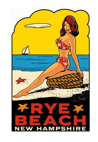 Rye Beach New Hampshire Vintage Style Sticker Decal R8567