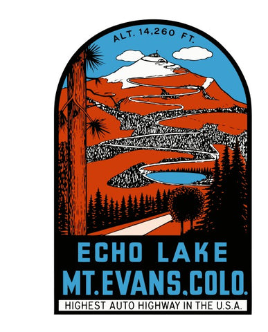 Mt Evans Colorado Vintage Style Sticker Decal R8581