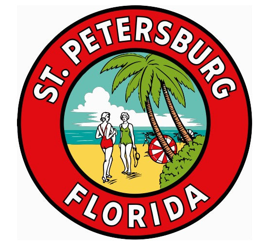 St Petersburg Florida Vintage Style Sticker Decal R8569