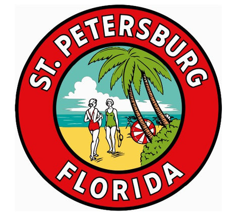 St Petersburg Florida Vintage Style Sticker Decal R8569