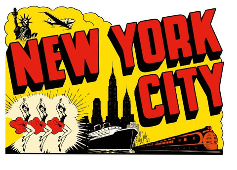 New York City Vintage Style Sticker Decal R8548