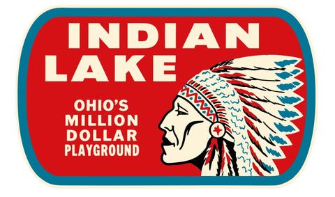 Indian Lake Ohio Vintage Style Sticker Decal R8520