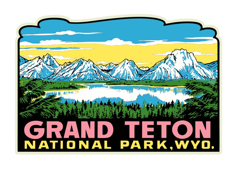 Grand Teton Nat'l Park Wyoming Vintage Style Sticker Decal R8601