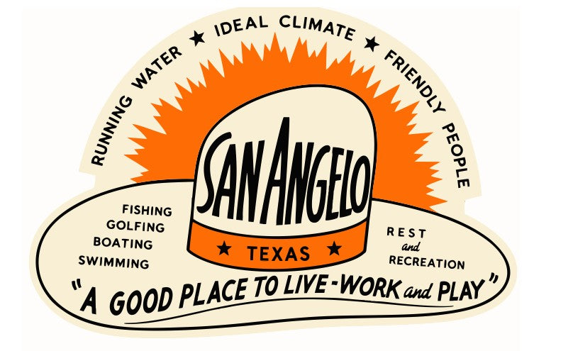 San Angelo Texas Vintage Style Sticker Decal R8539