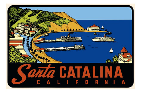 Santa Catalina CA Vintage Style Sticker Decal R8534