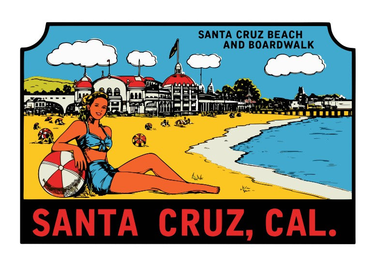 Santa Cruz California Vintage Style Sticker Decal R8599