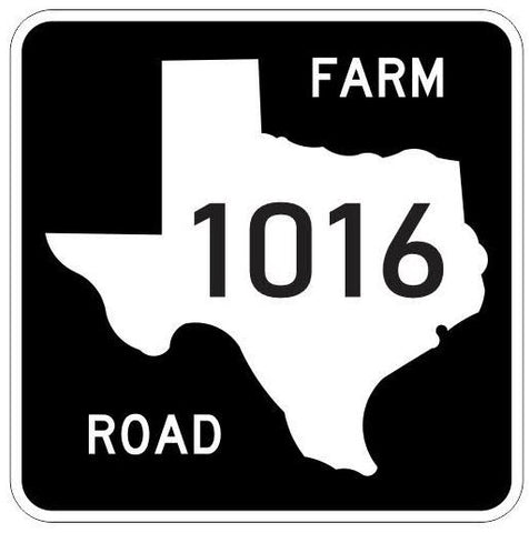 Texas Farm to Market FM Road 1016 Sticker Decal R7191 Highway Sign