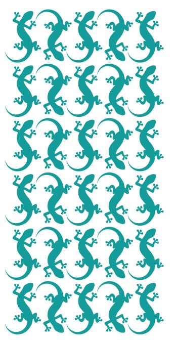 Lizard Stickers Sticker 1-1/4" DC35-054 Turquoise Blue