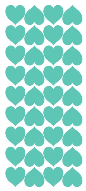 Mint Green Heart Stickers 1" DC20-055
