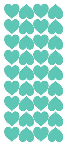 Mint Green Heart Stickers 1" DC20-055