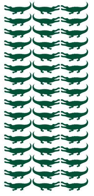 Dark Green Alligator Crocodile Stickers 1-1/4" DC23-613