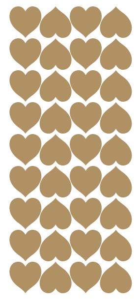 Metallic Gold Heart Stickers 1" DC20-091