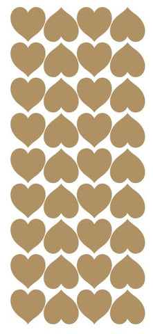 Metallic Gold Heart Stickers 1" DC20-091