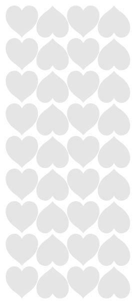 Light Grey Heart Stickers 1" DC20-072