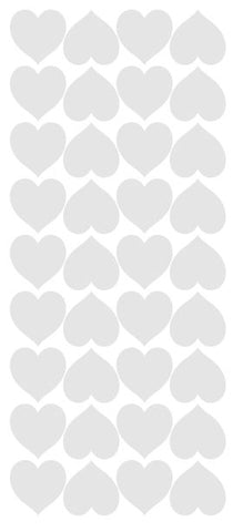 Light Grey Heart Stickers 1" DC20-072