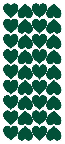Dark Green Heart Stickers 1" DC20-613