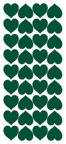 Dark Green Heart Stickers 1" DC20-613