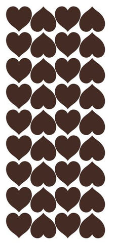 Brown Heart Stickers 1" DC20-080