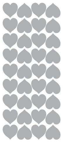 Metallic Silver Heart Stickers 1" DC20-090