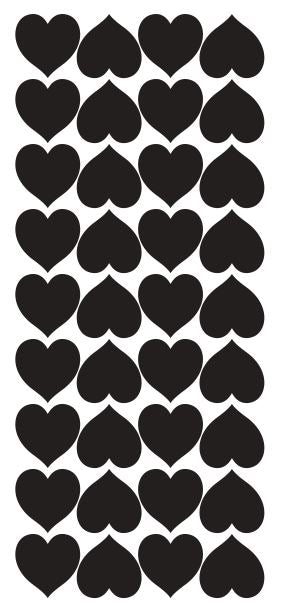 Black Heart Stickers 1" DC20-070