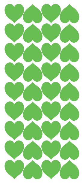 Lime Green Heart Stickers 1" DC20-063