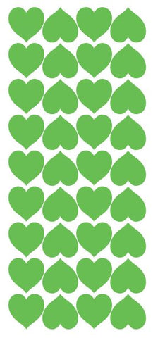 Lime Green Heart Stickers 1" DC20-063