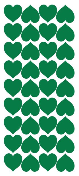 Green Heart Stickers 1" DC20-068