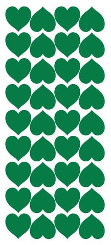 Green Heart Stickers 1" DC20-068