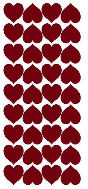 Burgundy Heart Stickers 1" DC20-312