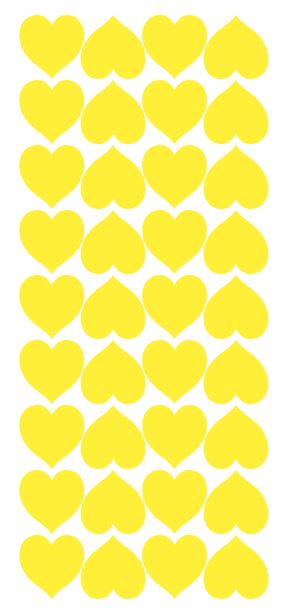 Light Yellow Heart Stickers 1" DC20-025