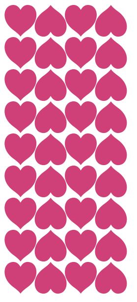 Hot Pink Heart Stickers 1" DC20-041