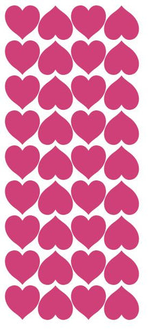 Hot Pink Heart Stickers 1" DC20-041