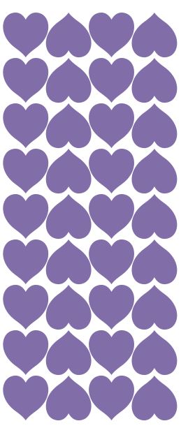 Lavender Heart Stickers 1" DC20-043