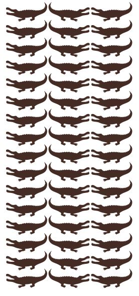 Brown Alligator Crocodile Stickers 1-1/4" DC23-080