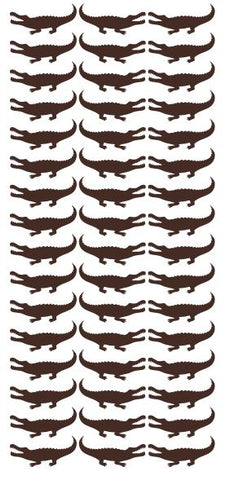 Brown Alligator Crocodile Stickers 1-1/4" DC23-080