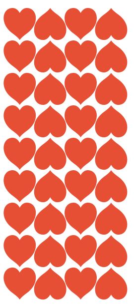 Orange Heart Stickers 1" DC20-035