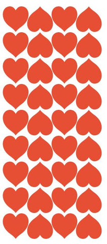 Orange Heart Stickers 1" DC20-035